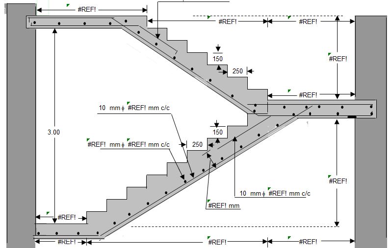 Dog-Legged RCC Staircase Design Excel Sheet – IS 456