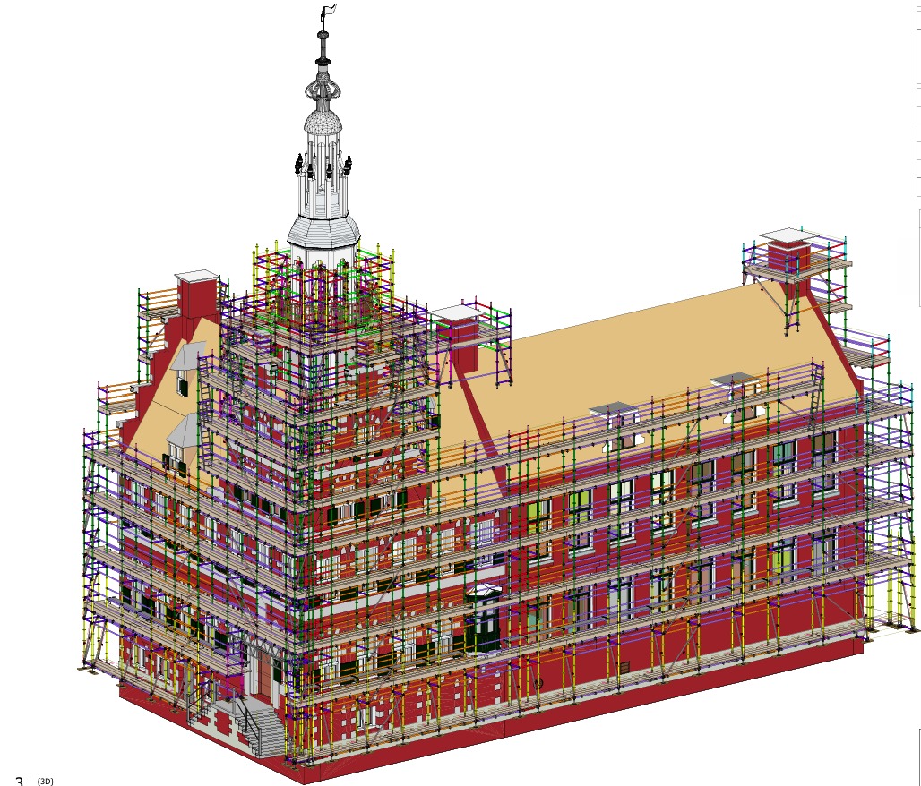 Historic Town Hall Roof and Tower Scaffolding